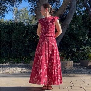 Sea New York Red Floral Maxi Dress